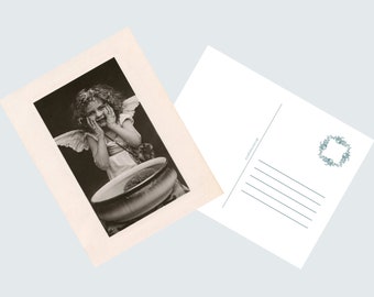 Vintage Angel Printable Postcard INSTANT Digital Download PDF Vintage Girl Shabby Chic Postcard