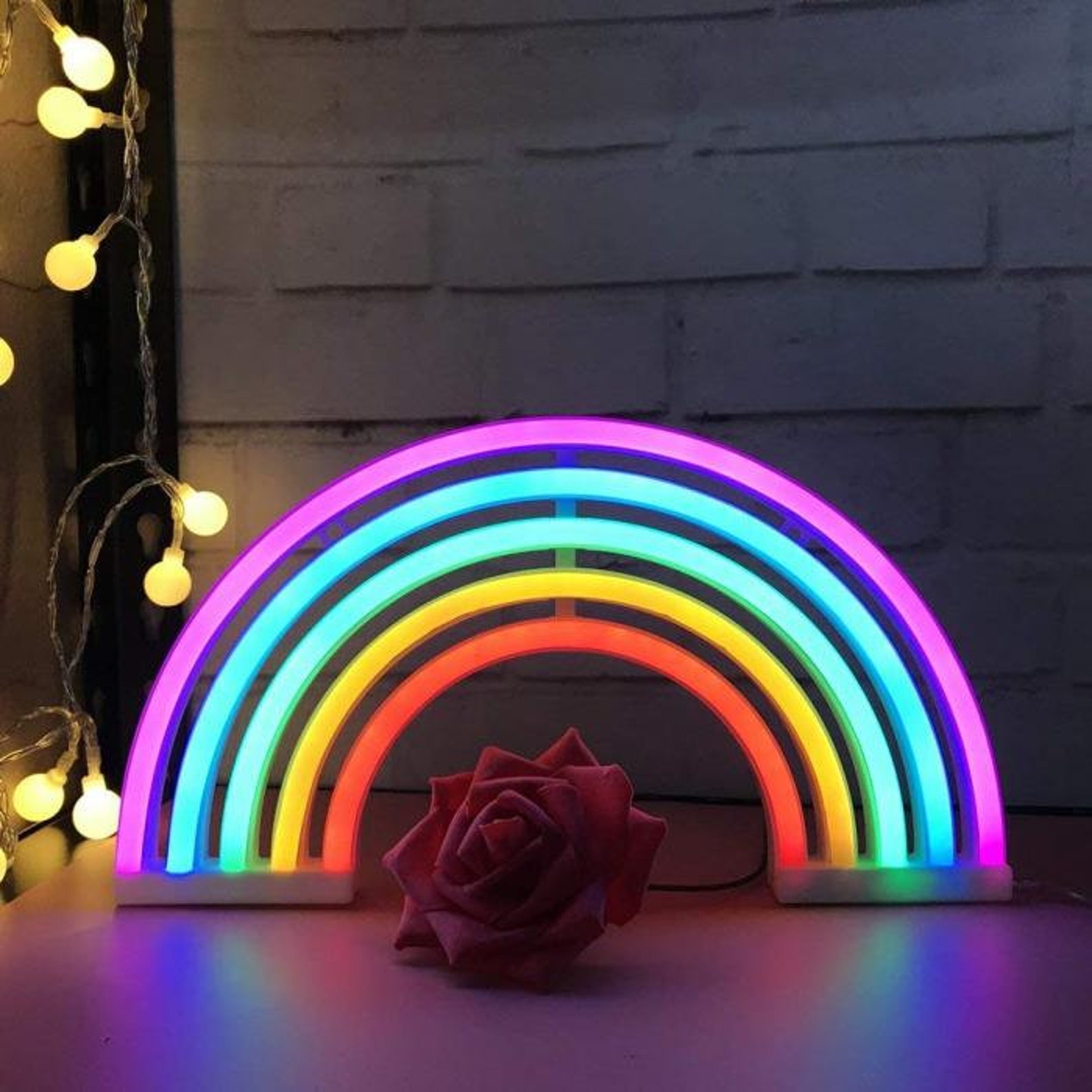 Rainbow Light Neon LED Rainbow Light Decoration Night Light | Etsy