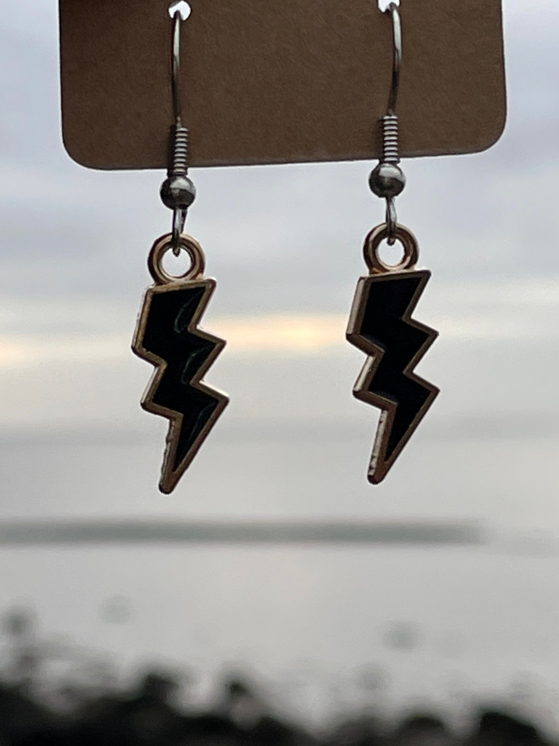 Lightning bolt clip on earrings Clearance