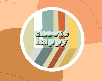 Choose Happy Magnet, 70s Magnet, Quote Magnet, Car Magnet, Magnet for Fridge, Magnet for locker, Birthday gift for her, small gift,