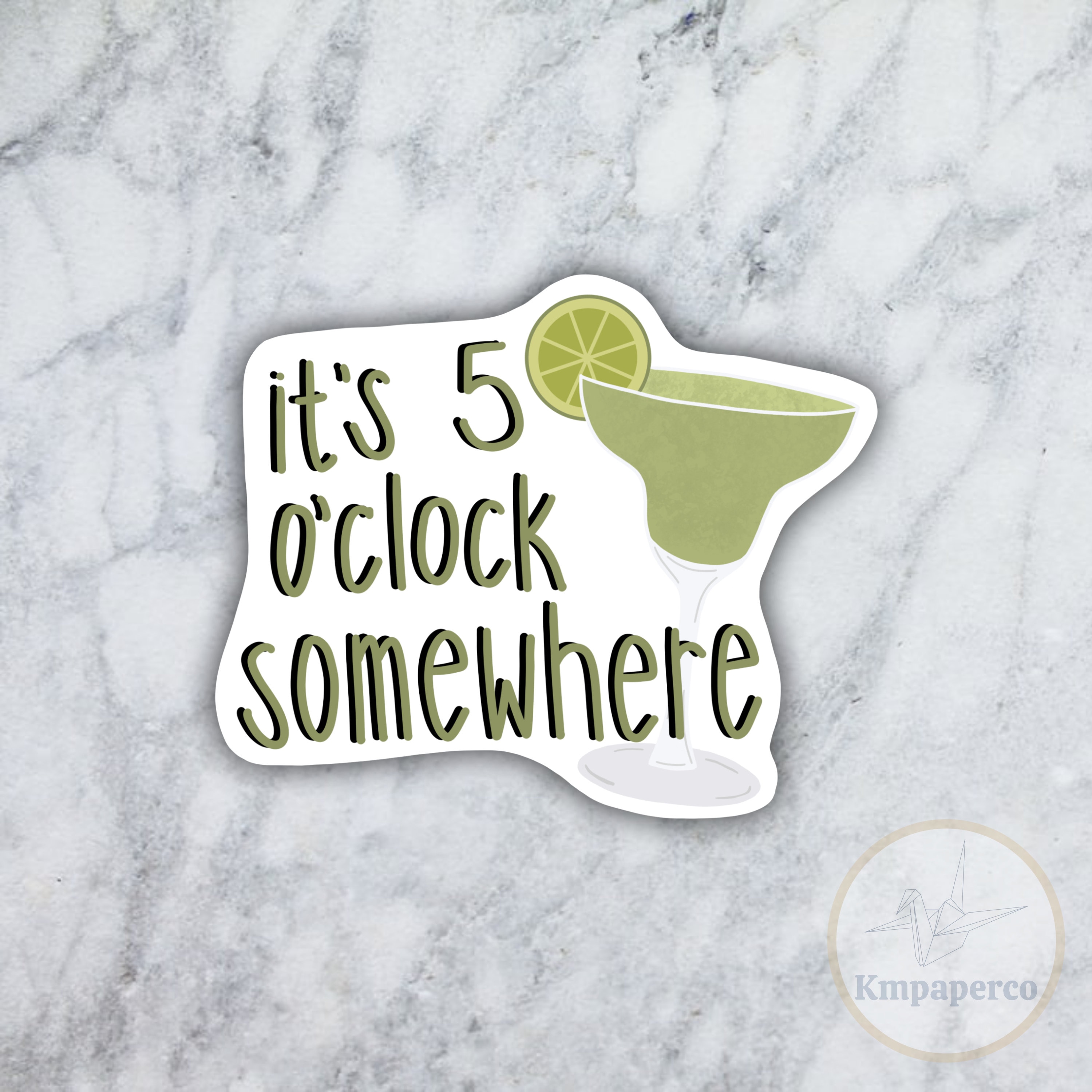It's 5 O'clock Somewhere Decal Drinking Stickers Etsy