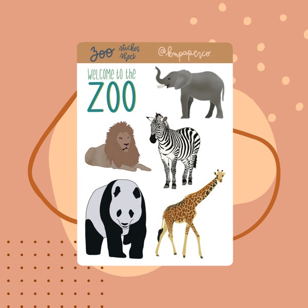 Zoo Stickers Etsy