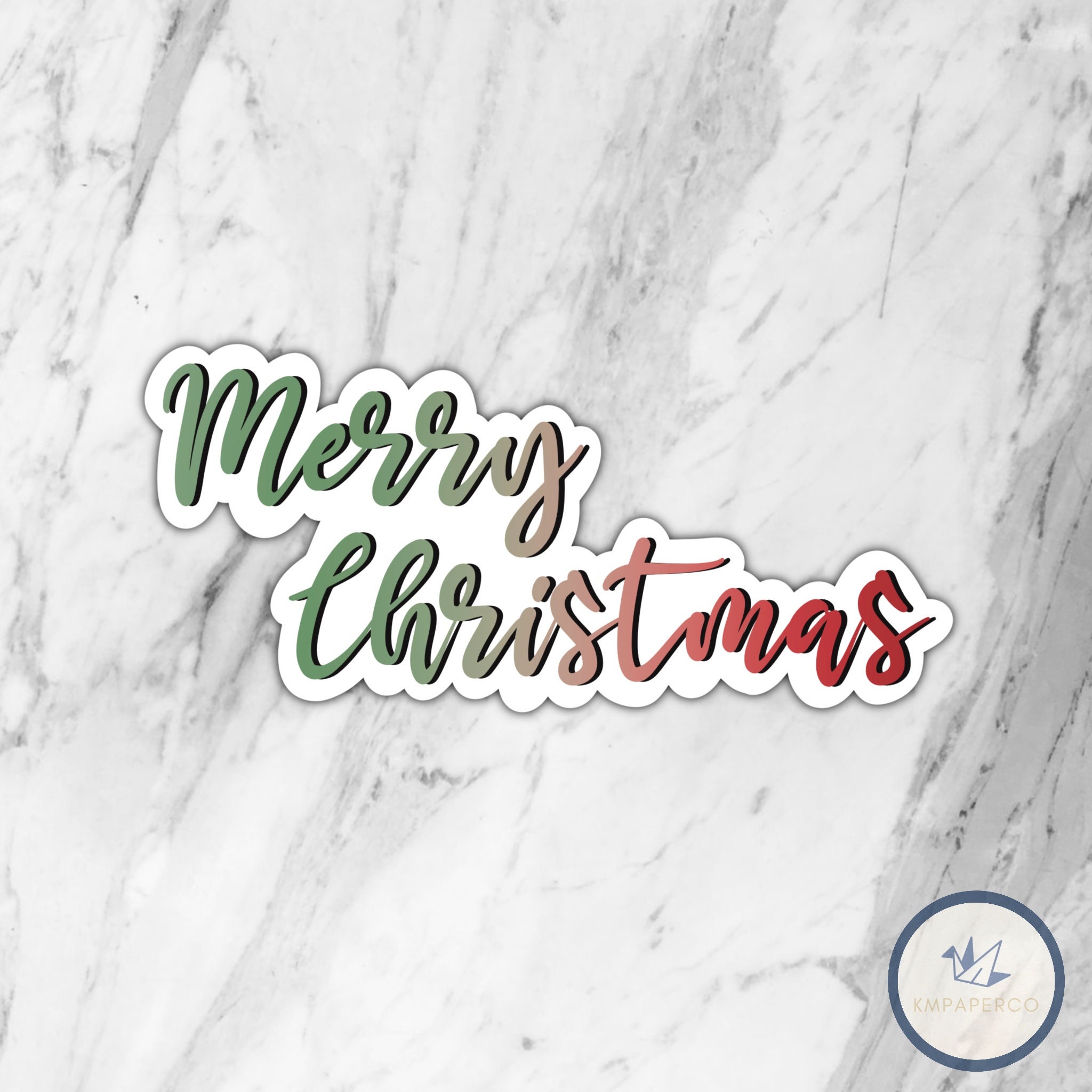 Merry Christmas die cut sticker happy holidays die cut Etsy