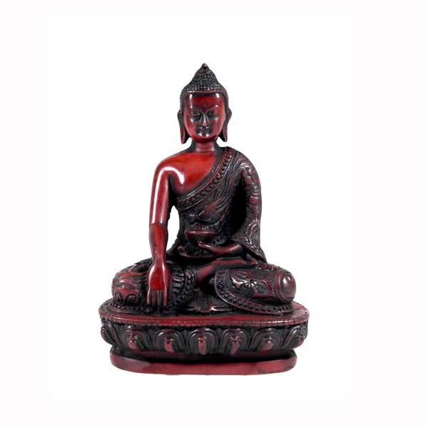 Shakyamuni Budhha Statue  for decorative collections- Tibetan Figures - Maroon Red Shakyamuni Buddha Figurines