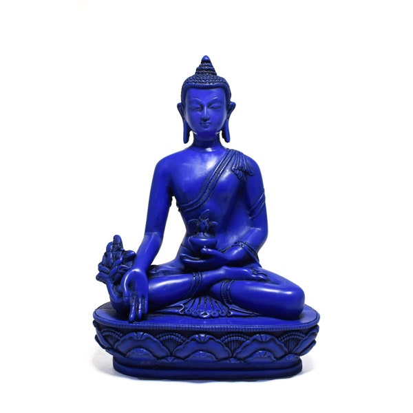 HandMade Lapis Medicine Budhha Statue  for decorative collections- Tibetan Figures - Lapis Blue Healing Buddha ,Bhaisajya Tathagatta-