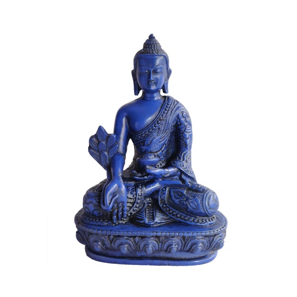 Medicine Budhha Statue  for decorative collections- Tibetan Figures - Lapis Blue Buddha Figurines
