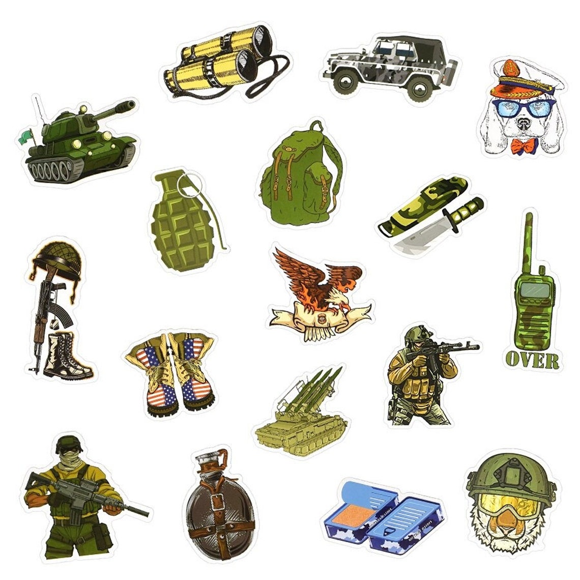 Military 50pcs Stickers Pack Laptop Decal Waterproof Etsy