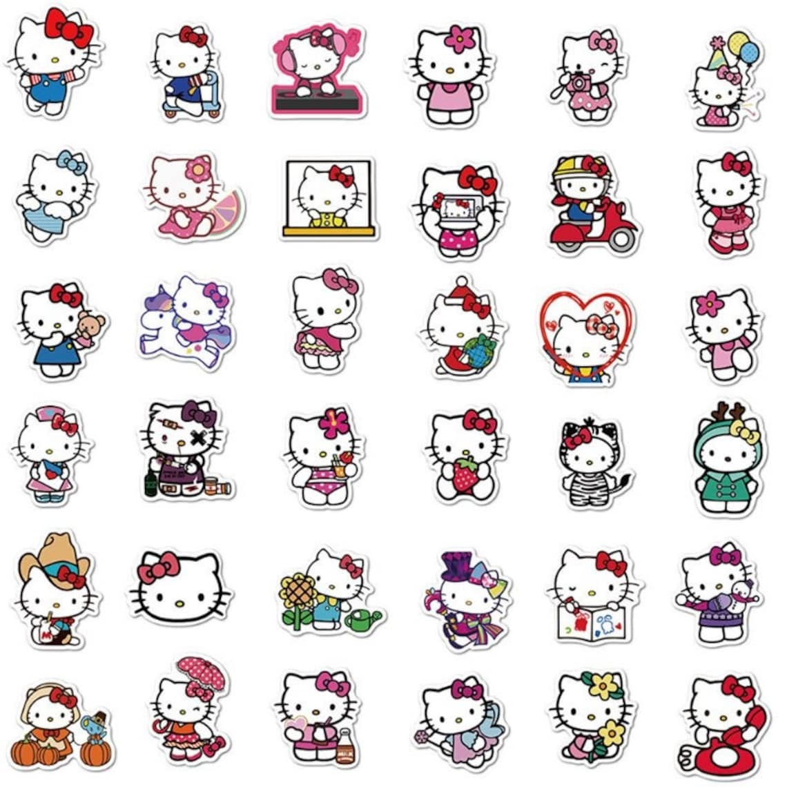Hello Kitty 100pcs Stickers Pack Laptop Decal | Etsy