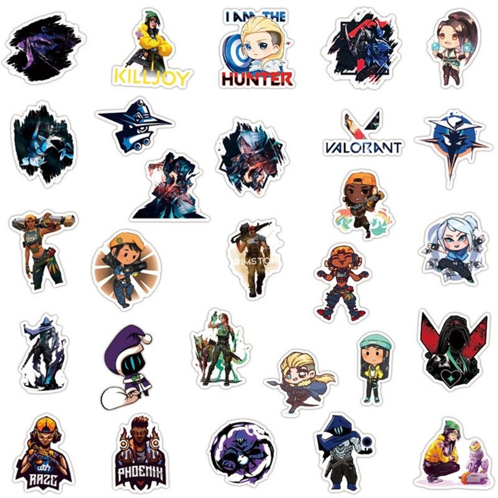 Valorant 50pcs Stickers Pack Laptop Decal Waterproof Etsy