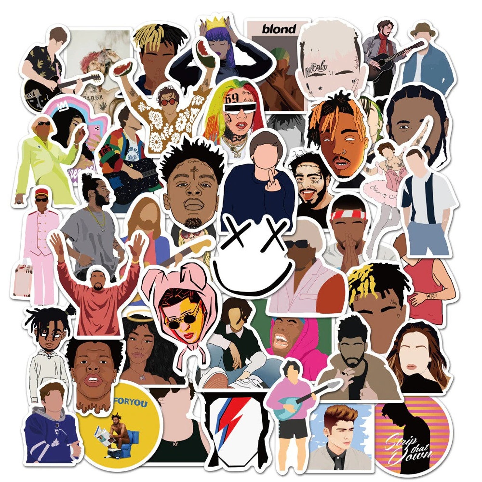 Rappers Hip Hop 50pcs Stickers Pack Laptop Decal Etsy