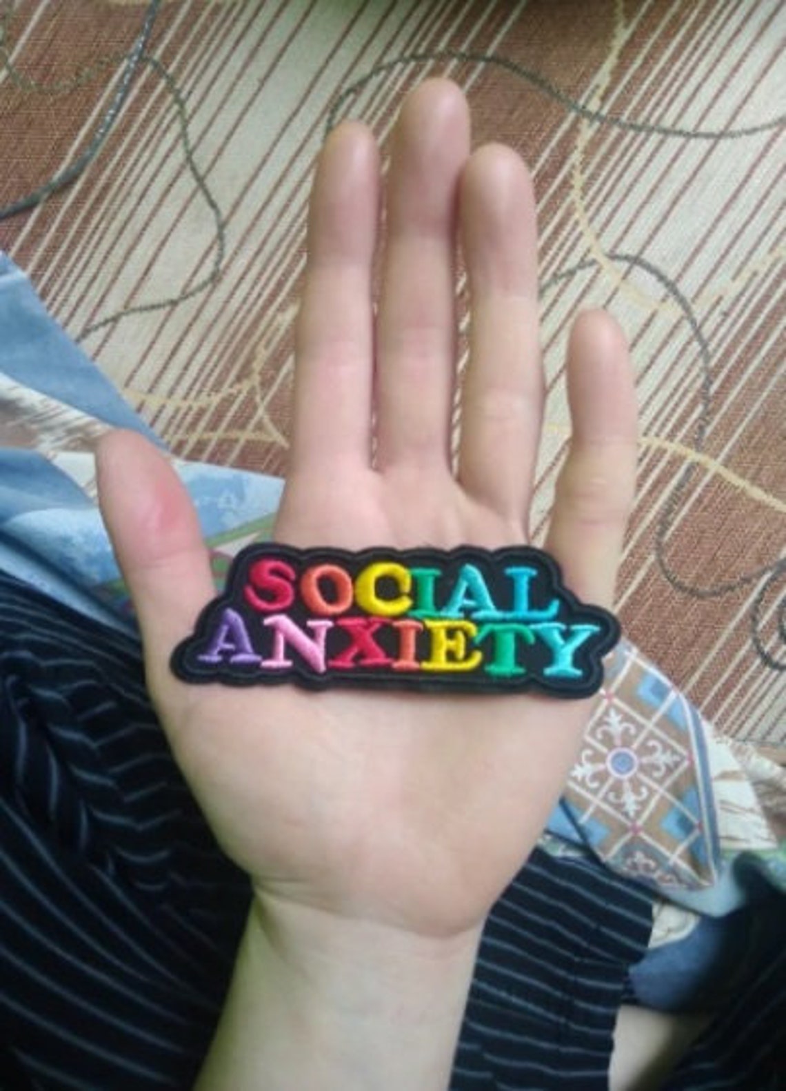Sew on patch custom patch social anxiety Etsy