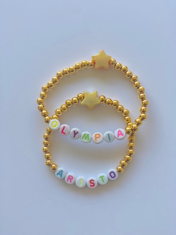 Stackable 24k gold plated beaded bracelets