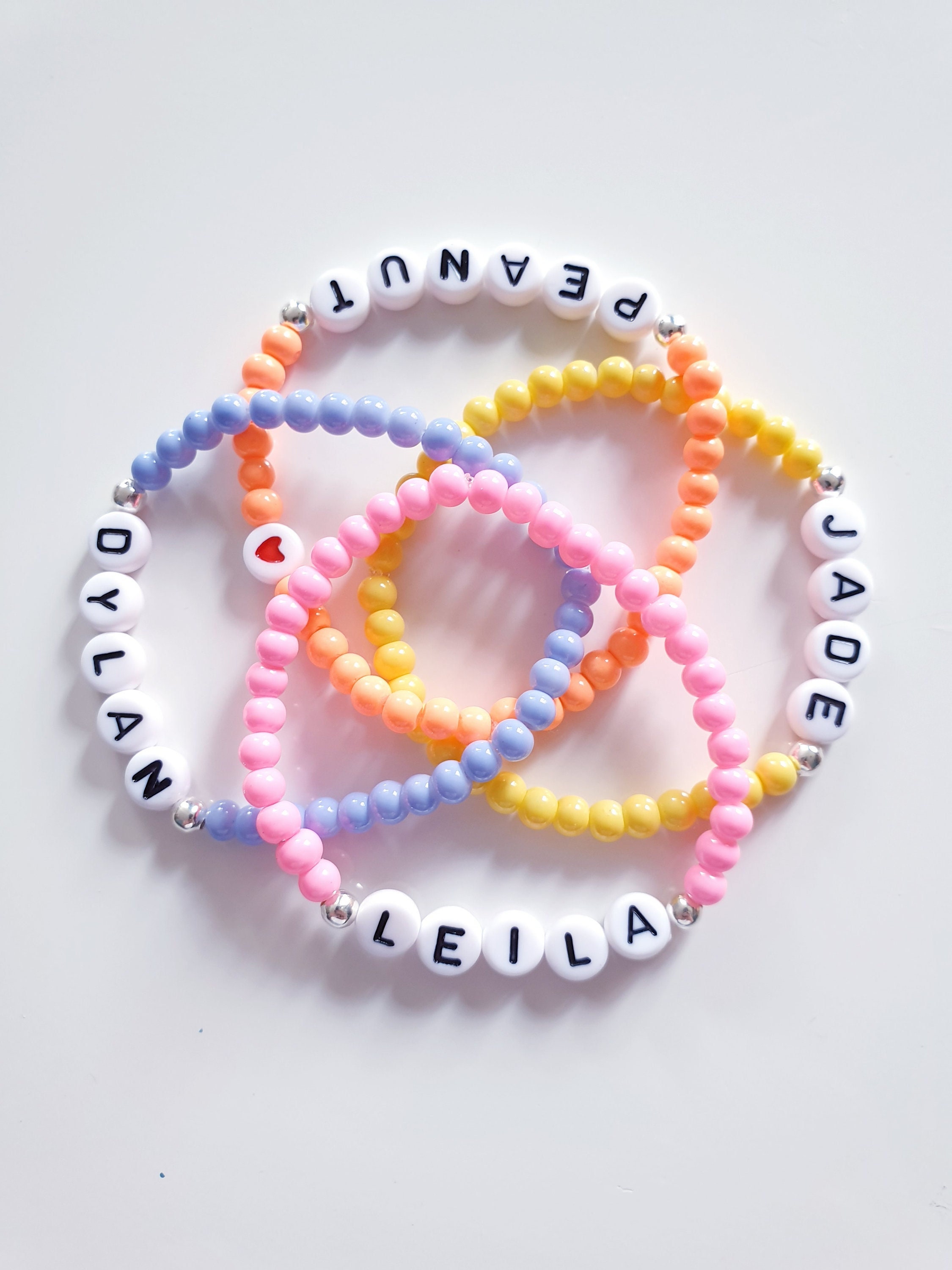 Girl/Boy Handmade Personalized Alphabet Beads Charm Friend Bracelet, Any  Name!