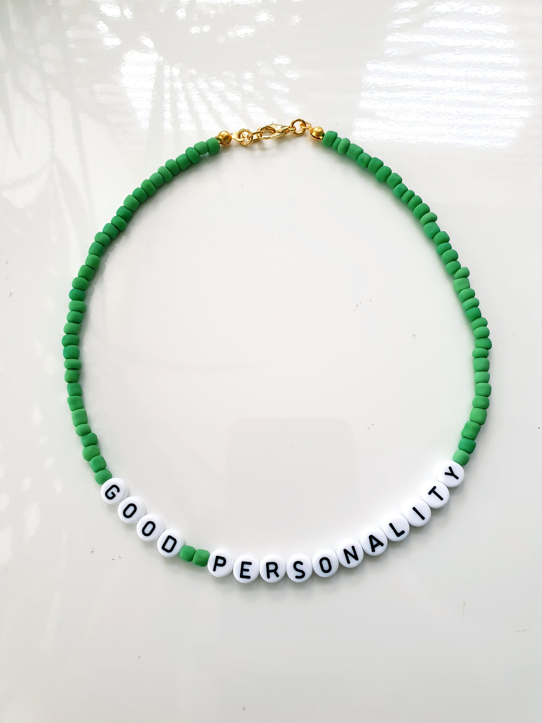 Personalised Beaded Name Necklace Seed Bead Necklace Etsy UK