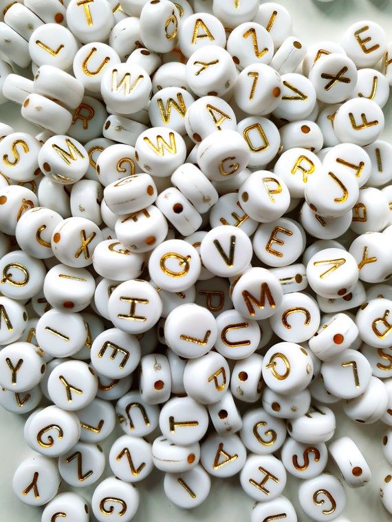 4x7mm Flat Round Acrylic Letter Beads Black White Alphabet Spacer Beads For  Handmade Necklace Bracelet Jewelry Making DIY Crafts