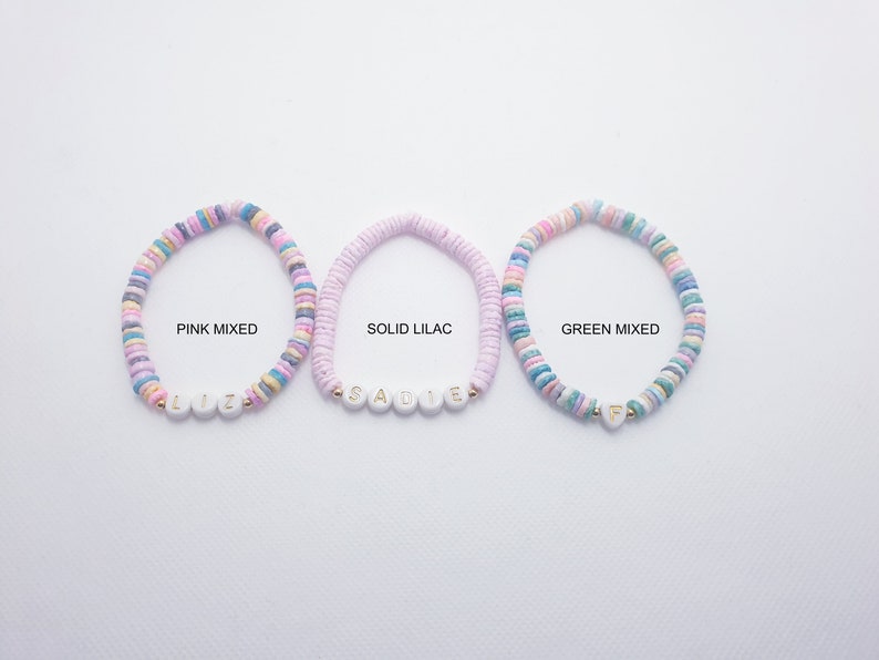 Personalised Name Beaded Bracelet, Custom Word Bracelet, Multi Beaded Bracelet, Rainbow Bracelet, Party Gifts, Customised Bracelet image 3