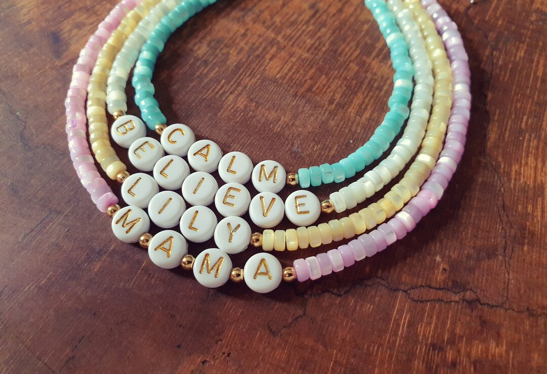 Beaded Name Bracelet, Personalised Beaded Bracelet, Personalised Name Bracelet, Custom Name