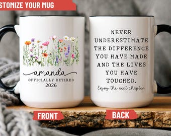 Personalized Retirement Coffee Mug, Happy Retirement Cup Employee Appreciation Gift, Retirement Gift For Boss CoWorker, Officially Retired