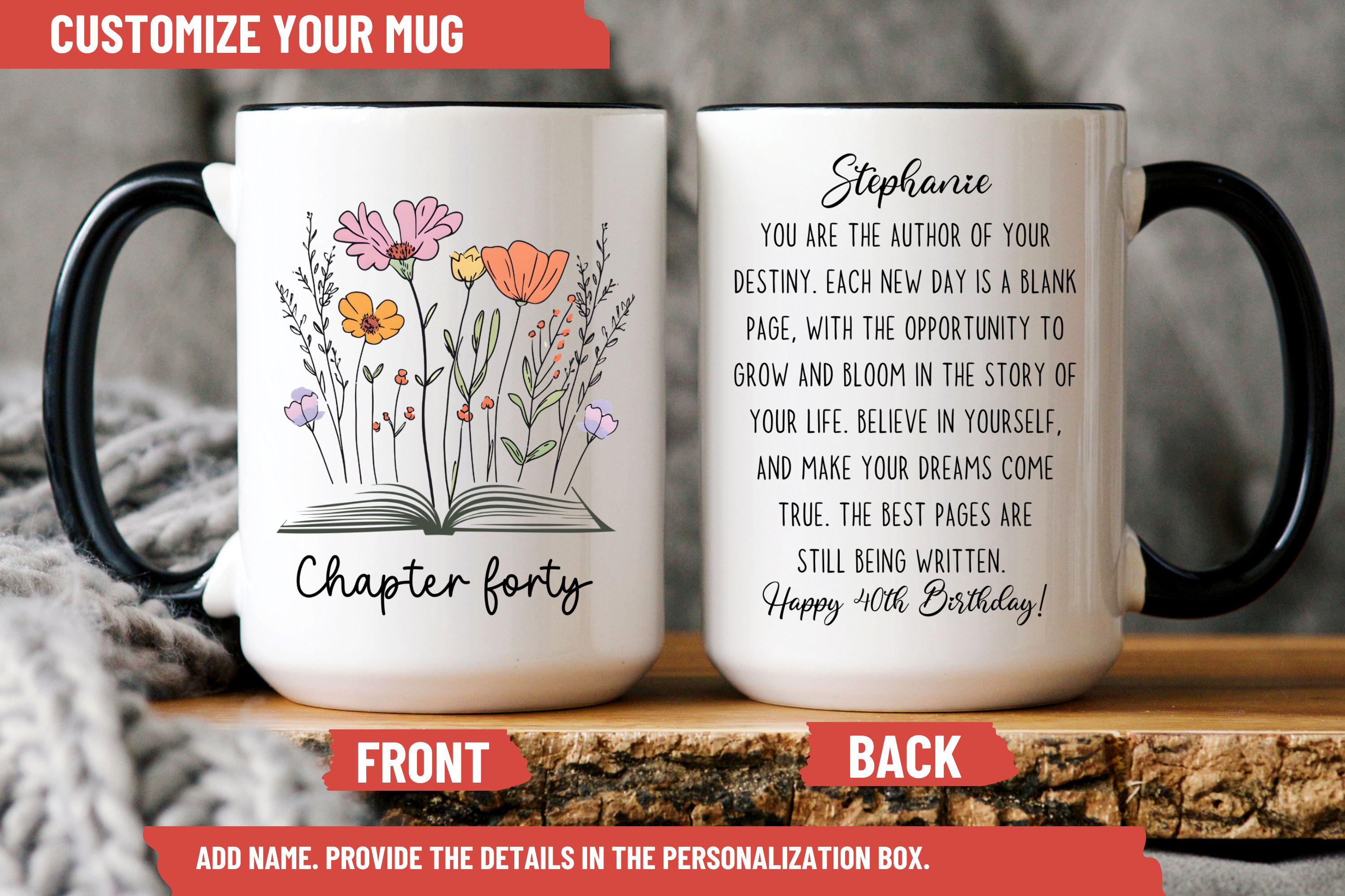 Personalized 40th Birthday Mug or Coaster, Chapter Forty Birthday Coffee  Cup 40 Birthday, Birthday Milestone Mug 40th Present Forty Birthday - Etsy