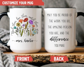 teacher appreciation mug, teacher week rainbow mug, end of year teacher gift, thank you mug, teacher coffee cup, educator teacher present