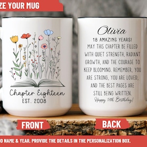 18th Birthday Mug – Funny & Sentimental Gift for Her or Him, Turning 18 Coffee Cup, Coming of Age Celebration, Keepsake Birthday Present