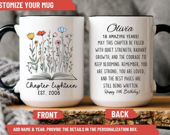 18th Birthday Mug – Funny & Sentimental Gift for Her or Him, Turning 18 Coffee Cup, Coming of Age Celebration, Keepsake Birthday Present