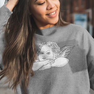 Felpa con angelo / Maglietta con angelo / Felpa con cherubino / Felpa con cupido / Stile indie / Felpa autunnale / Felpa oversize / I più venduti