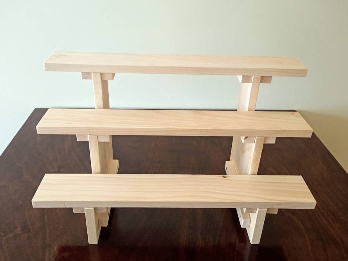 3-tiered wood shelf craft display by KristinHandcrafted on Etsy