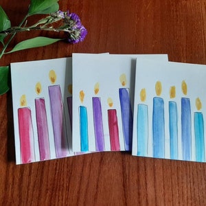 Handgeschilderde aquarelverjaardagskaarten met kleurkeuze en personalisatie beschikbaar, gefeliciteerd