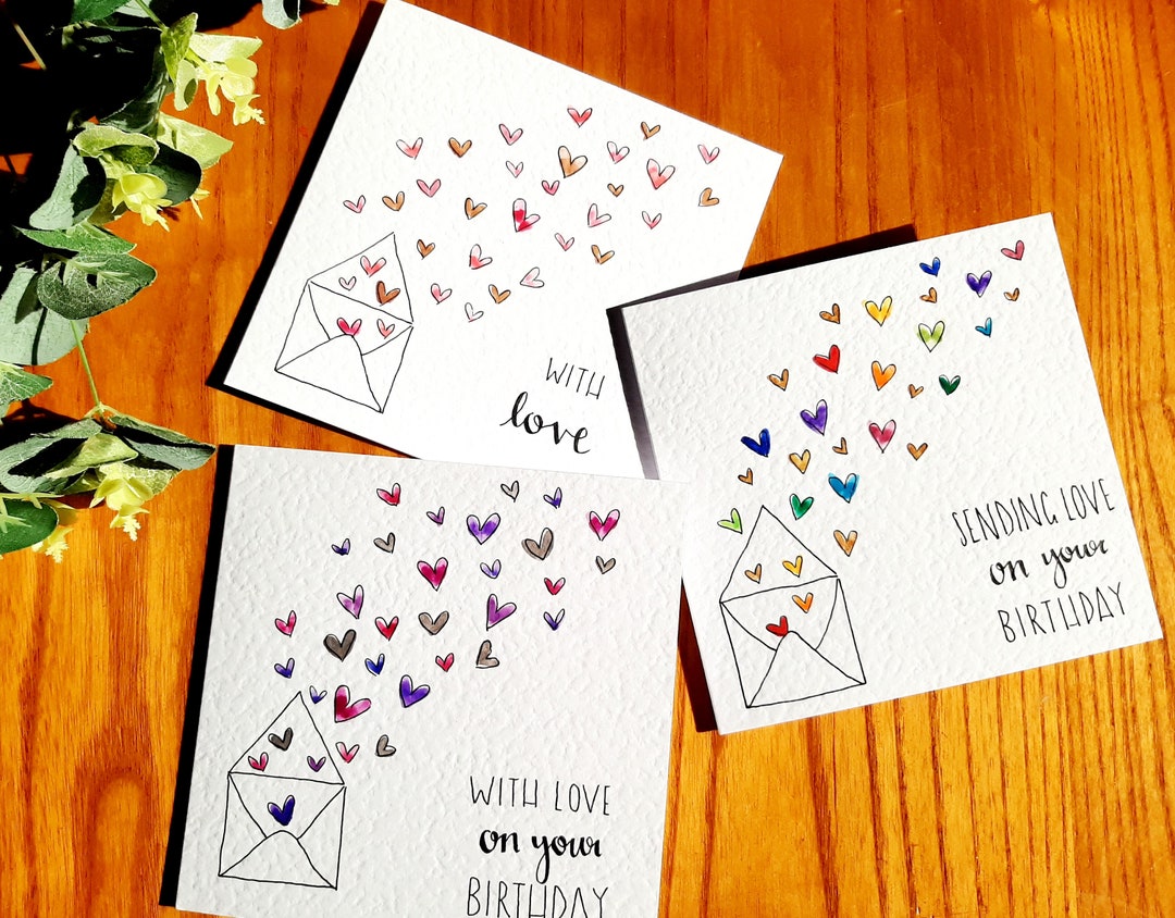 1 X Greeting Card - Magical Love Heart Pretty Watercolour Fantasy Art