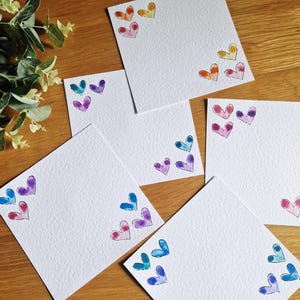 Pack of 3/5/10/20 6x6" handmade watercolour flat large blank note cards with envelope: gift tag, just to say, party, compliments, business