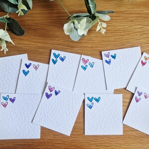 Pacote com 5 ou 10 mini cartões de visita em aquarela feitos à mão: etiquetas para presente, cartões de visita, só para dizer, sacola de festa, com escolha de cores disponível