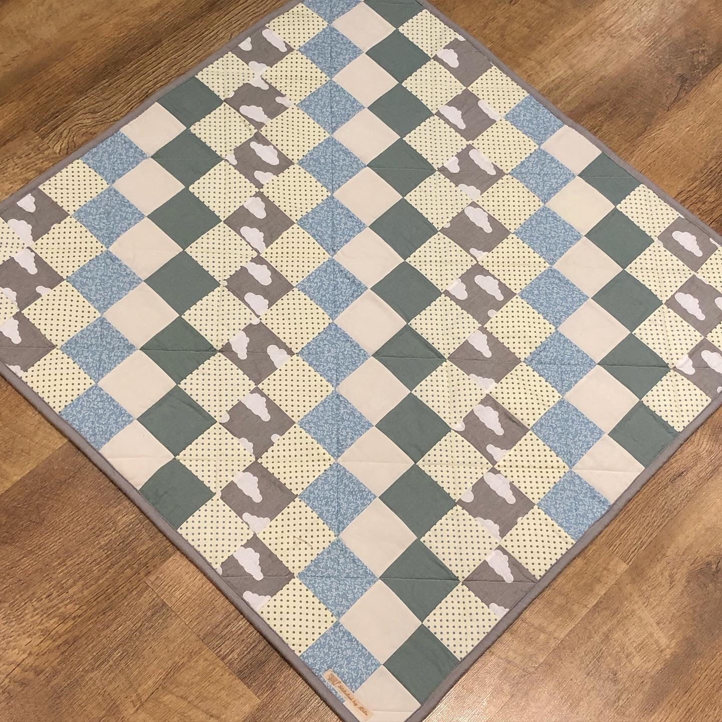 Hand made quilted patchwork baby play mat. Etsy