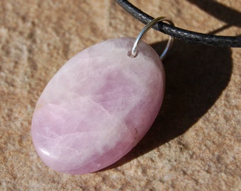 Kunzite Cotton Cord Necklace (H3xW2cm) - Stone of Unconditional Love