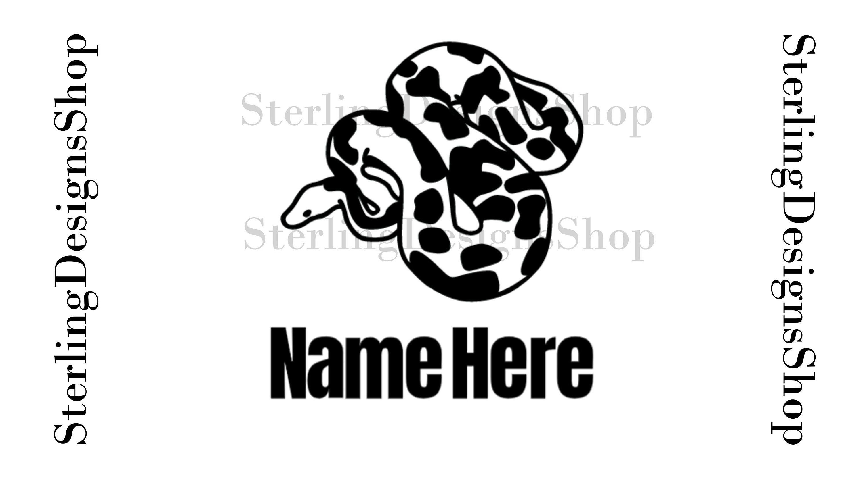 Permanent Custom Name Ball Python Vinyl Decal Snake Decal | Etsy