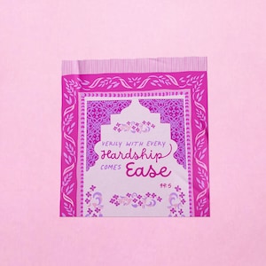 Islamitische "Voorwaar met elke ontbering, komt gemak" Vinyl herinnering bevestiging Citaat Sticker Quran Journal Laptop Telefoon Roze Schattige Sticker