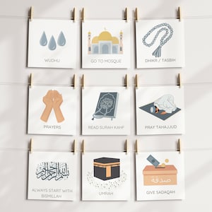 Plus de 180 cartes et graphiques de routine quotidienne | Responsabilités Routine Visuel | Montessori | Enfant en bas âge scolarisé à la maison | Imprimable | Inspiré de la sunna islamique
