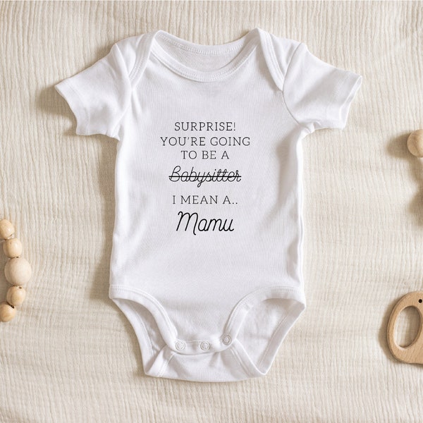 Surprise! You're going to be a Babysitter I mean a... Mamu! Desi Baby | Pakistani Baby Onesie | Baby Shower Gift | Baby Announcement