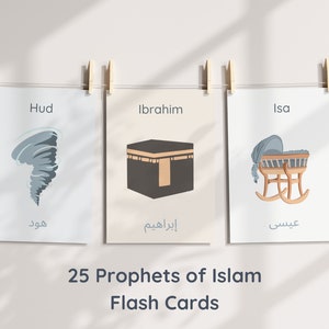 Prophets in Islam Flashcards | 25 Prophets | Aesthetic Muslim Learning ...