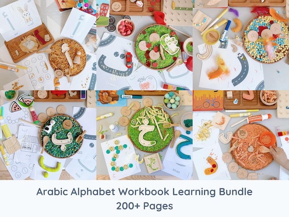 Arabic Alphabet Workbook  | Aesthetic Learning Bundle | Digital | Printable | Arabic Coloring Book | Arabic Flashcards | Arabic for Toddlers