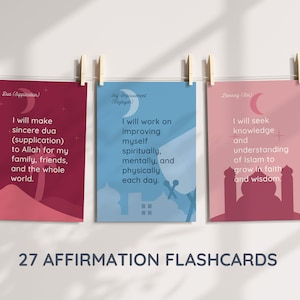 Flashcards d’affirmation islamique | 27 cartes flash | Apprentissage musulman esthétique | Affirmations chiites positives | Numérique | Imprimable | Ramadan