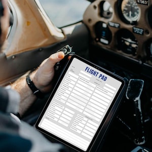 Plantilla de planificación de vuelo para pilotos, notas de cabina VFR e IFR, planificador imprimible