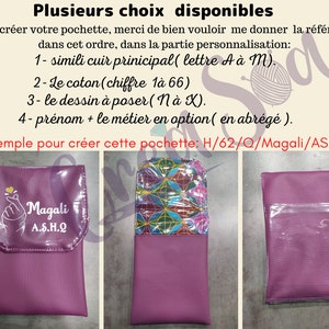 Nurse pouch, personalized, magnetic blouse kit, Large format, nurse, caregiver, caregiver blouse, pen case France image 2