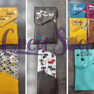 pochette stylo aimantée  personnalisée moyen format pour infirmière aide soignante couleur et motif aux choix, etui à stylos blouse soignant