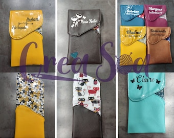 medium format personalized magnetic pen pouch for nurse caregiver color and pattern of your choice, caregiver blouse pen case