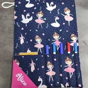 Pochette ardoise personnalisée aux choix, housse ardoise au choix, effaceur pour ardoise, grande pochette école,accessoire pour école