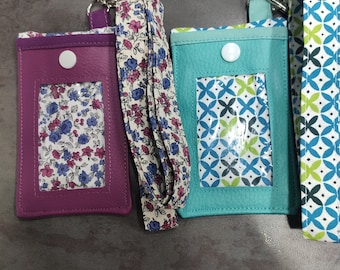 Etui pour badge couleur au choix, protège carte, pochette carte de transport, pochette soignant, tour de cou, porte de badge sécurisé.