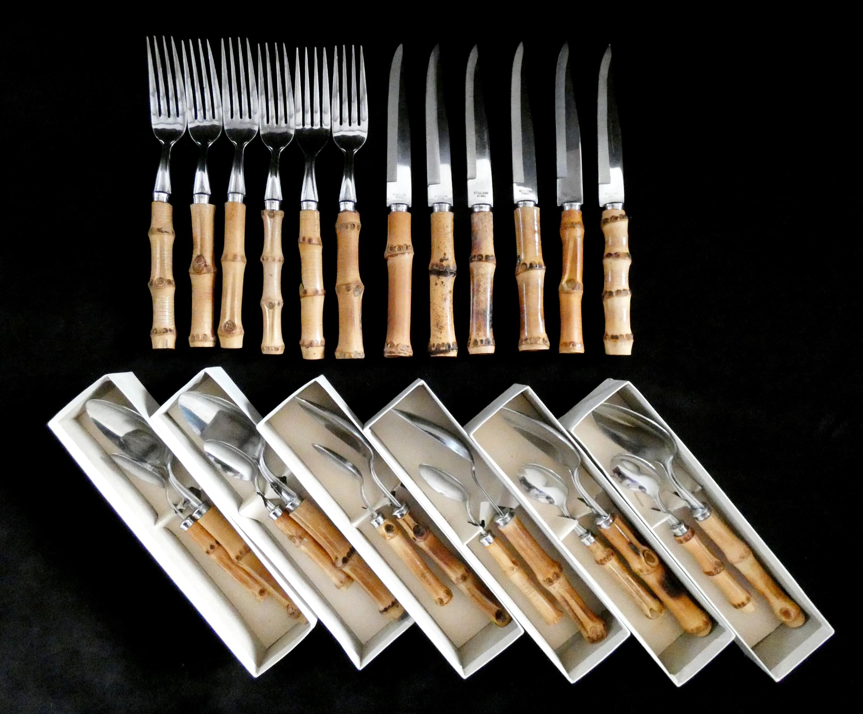 Bamboo Cutlery Set Brass - Etsy