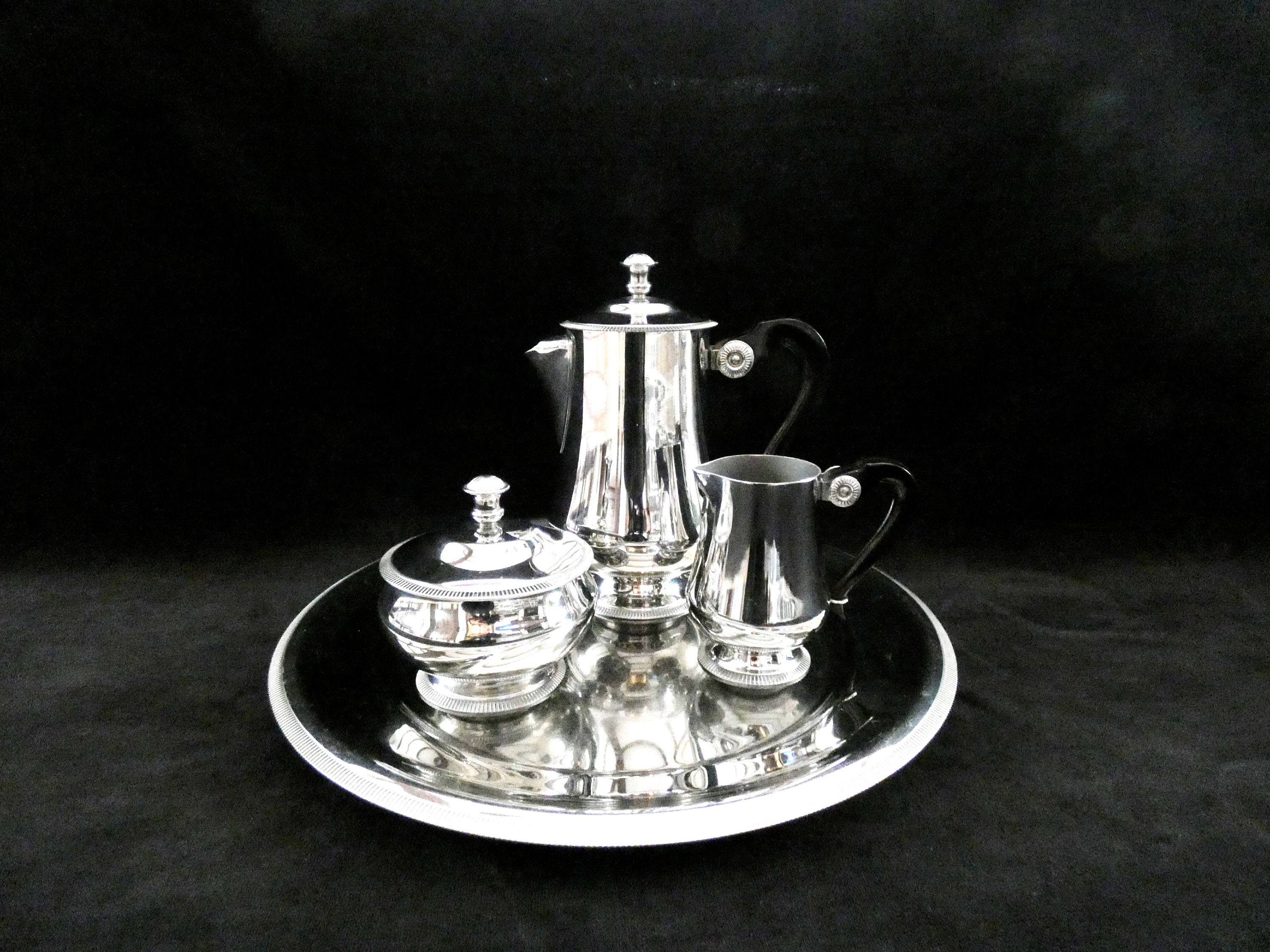 Art Deco Létang Rémy Coffee /Tea Set, French Art Deco Stainless Steel