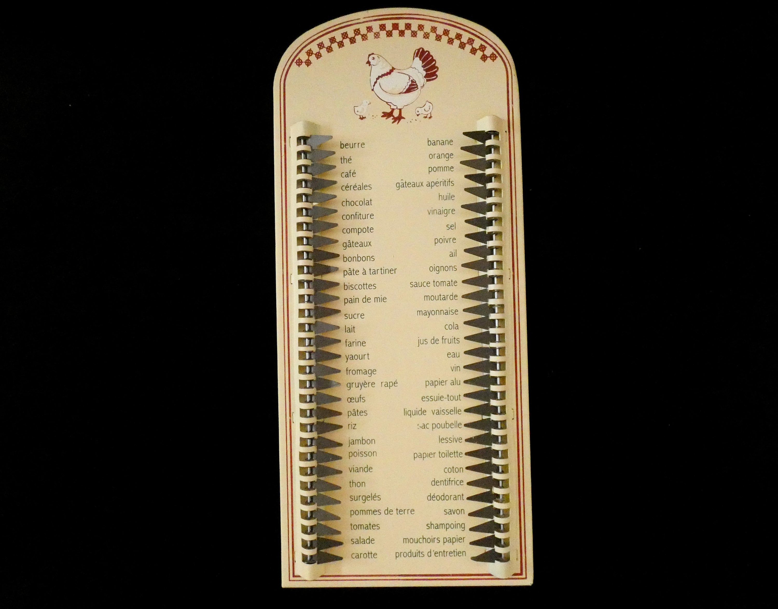 Vintage Shopping List, Metal Grocery List, Ne pas oublier, Liste Des